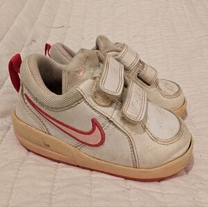 Nike Toddler White and Pink Sneakers
